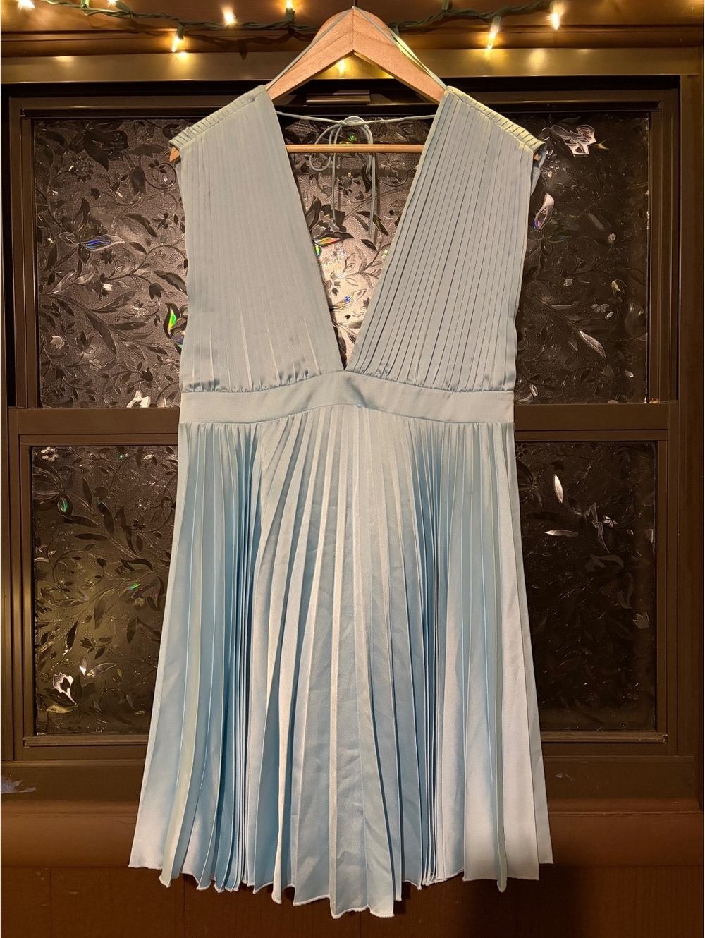 Light Blue Accordion Dress - Abercrombie & Fitch